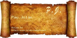 Pau Jolán névjegykártya